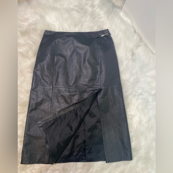 LOFT Leather MIDI Skirt size 6 - Picture 3 of 8